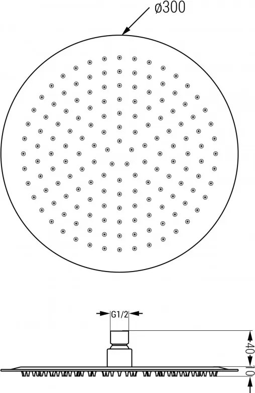 Mexen Kai DR70 rejtett kád-zuhany szett esőzuhannyal 30 cm, króm, 77602DR70301-00