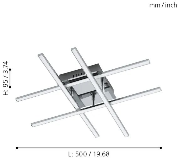 Eglo 95568 - LED Mennyezeti lámpa LASANA 1 LED/24W/230V