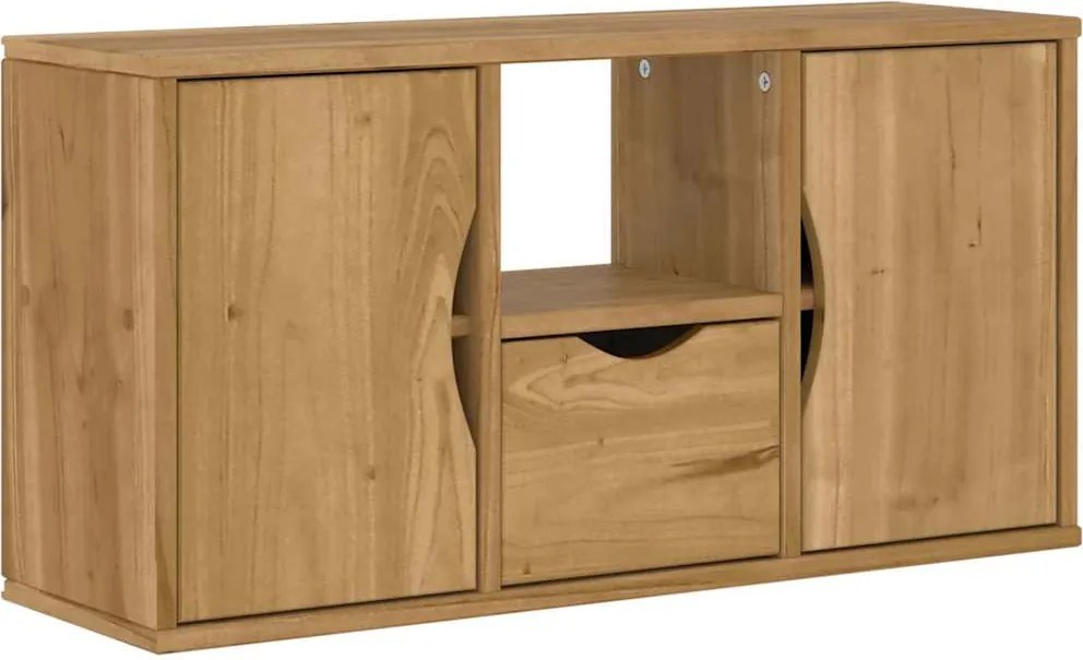 vidaXL ODDA tömörfa fenyőfa TV szekrény fiókkal 79x24x40 cm