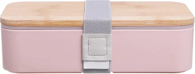 SNACK PACK uzsonnás doboz bambusz fedéllel, rózsaszín 18,5 x 10,5cm