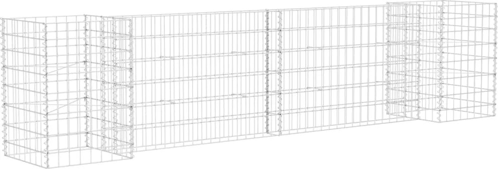 vidaXL H alakú acéldrót virágtartó gabion 260 x 40 x 60 cm