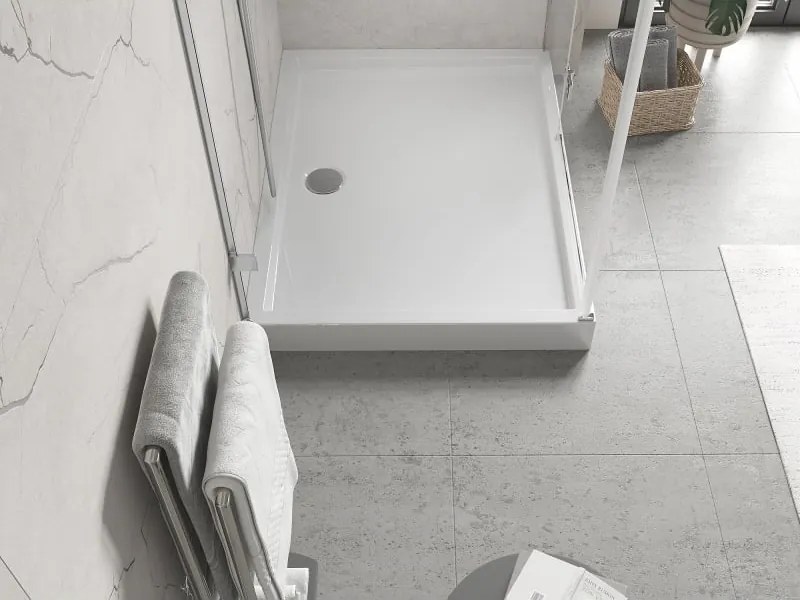 Mexen Flow+ téglalap alakú zuhanytálca 90 x 70 cm, fehér fényes - 46R107090H