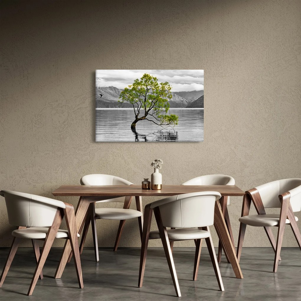 Fa képe a tó közepén (90x60 cm)