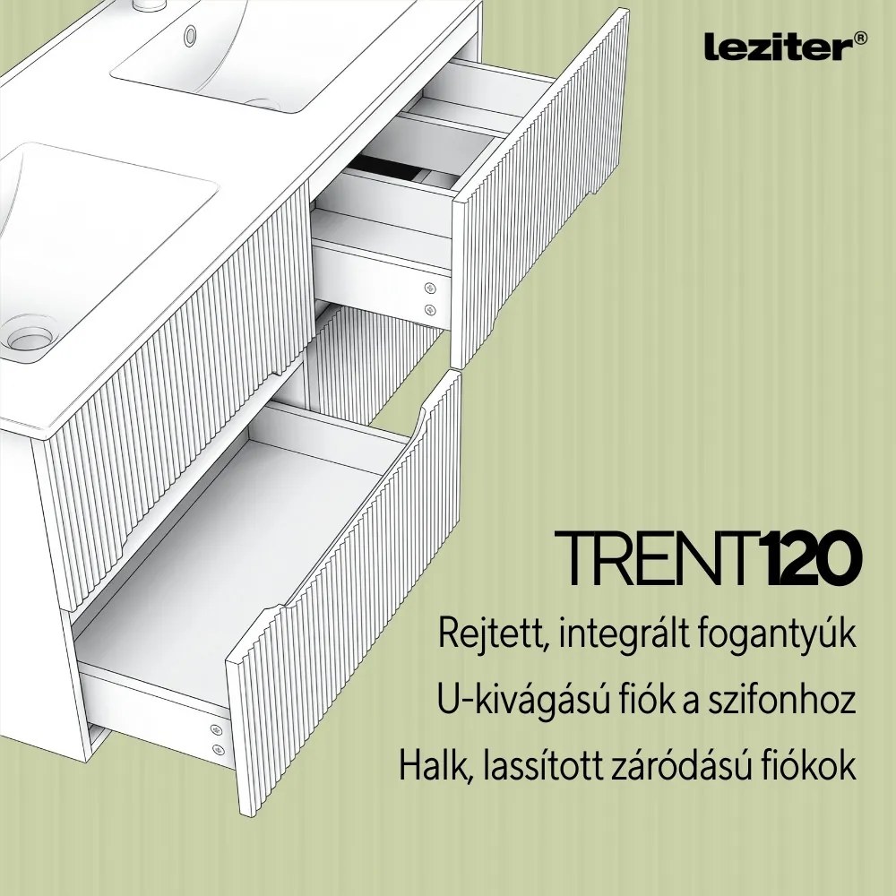 Trent Fürdőszobabútor 120 cm kerámia mosdóval tükörrel 60x120 cm antracit szürke