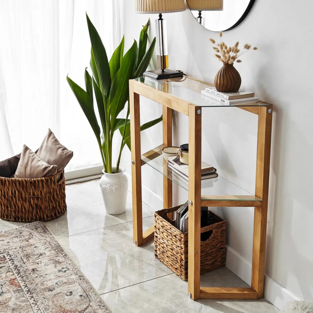 Trapezoid komód, tölgy, 85 cm