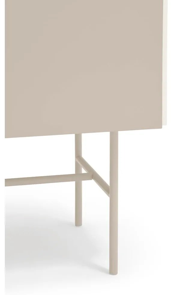Bézs-krémszínű alacsony komód tolóajtóval 140x91 cm Nube – Teulat