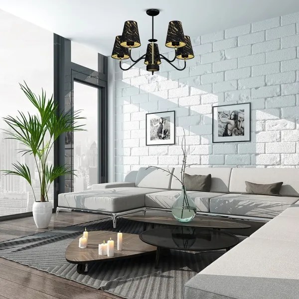 Csillár rúdon HERMES 5xE27/60W/230V