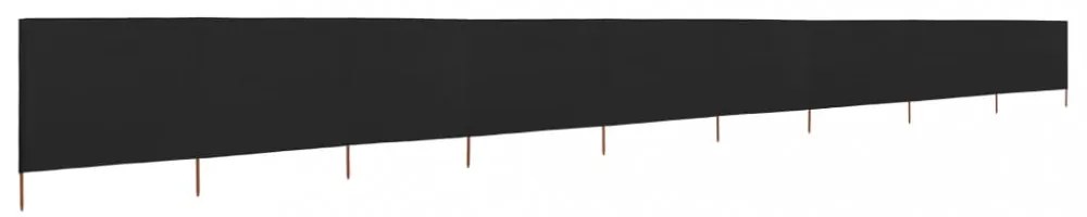 fekete 9 paneles szövet szélfogó 1200 x 160 cm
