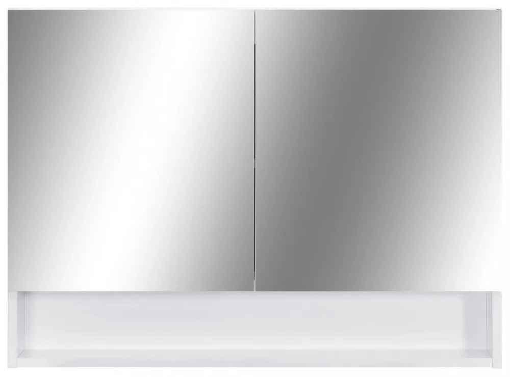 fehér MDF tükrös fürdőszobaszekrény 66 x 17 x 63 cm