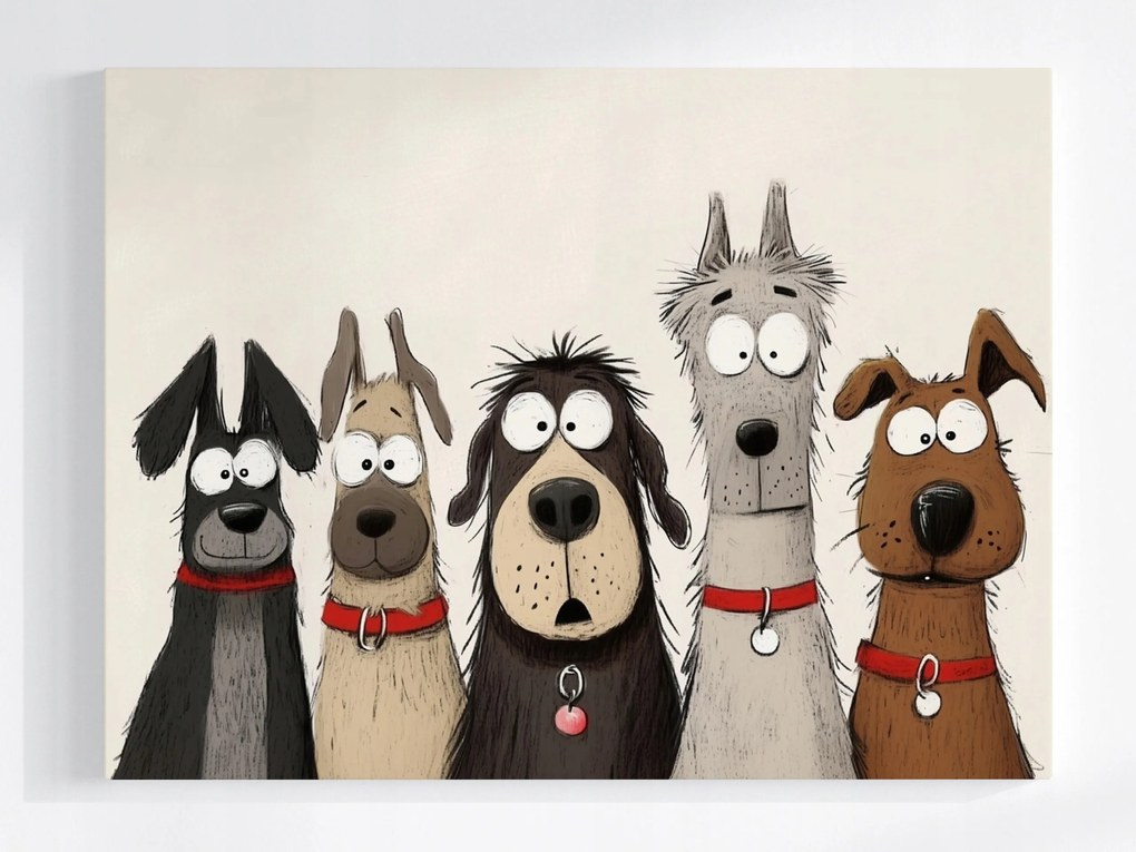 Vászonkép Canvas Vicces Kutyák Banda Barátok Rajzfilm 100x75