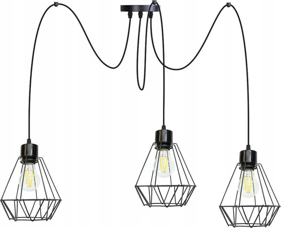 Függő mennyezeti lámpa Zwis Loft lámpabúra 3xE27 Pók