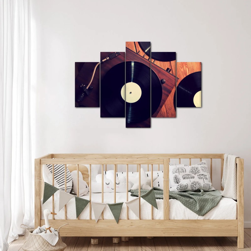 Gramofon lemezek képe (150x105 cm)