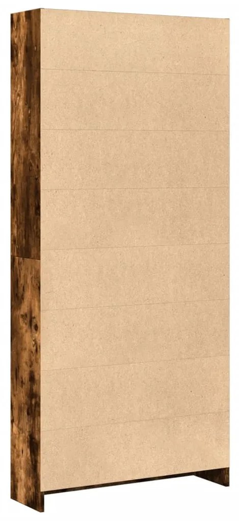 füstös tölgy színű szerelt fa könyvszekrény 80 x 24 x 176 cm