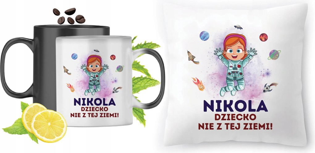 Nikola Mágikus bögre fényképes nyomott mintás párna szett