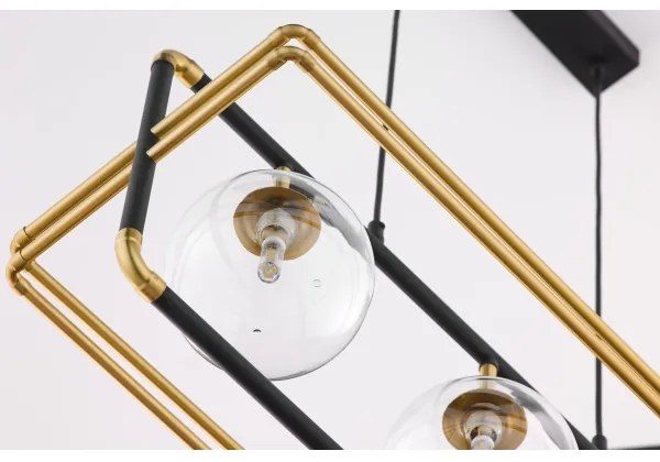 Jupiter 2030 - Csillár zsinóron FIORI 3xG9/10W/230V fekete/arany/átlátszó