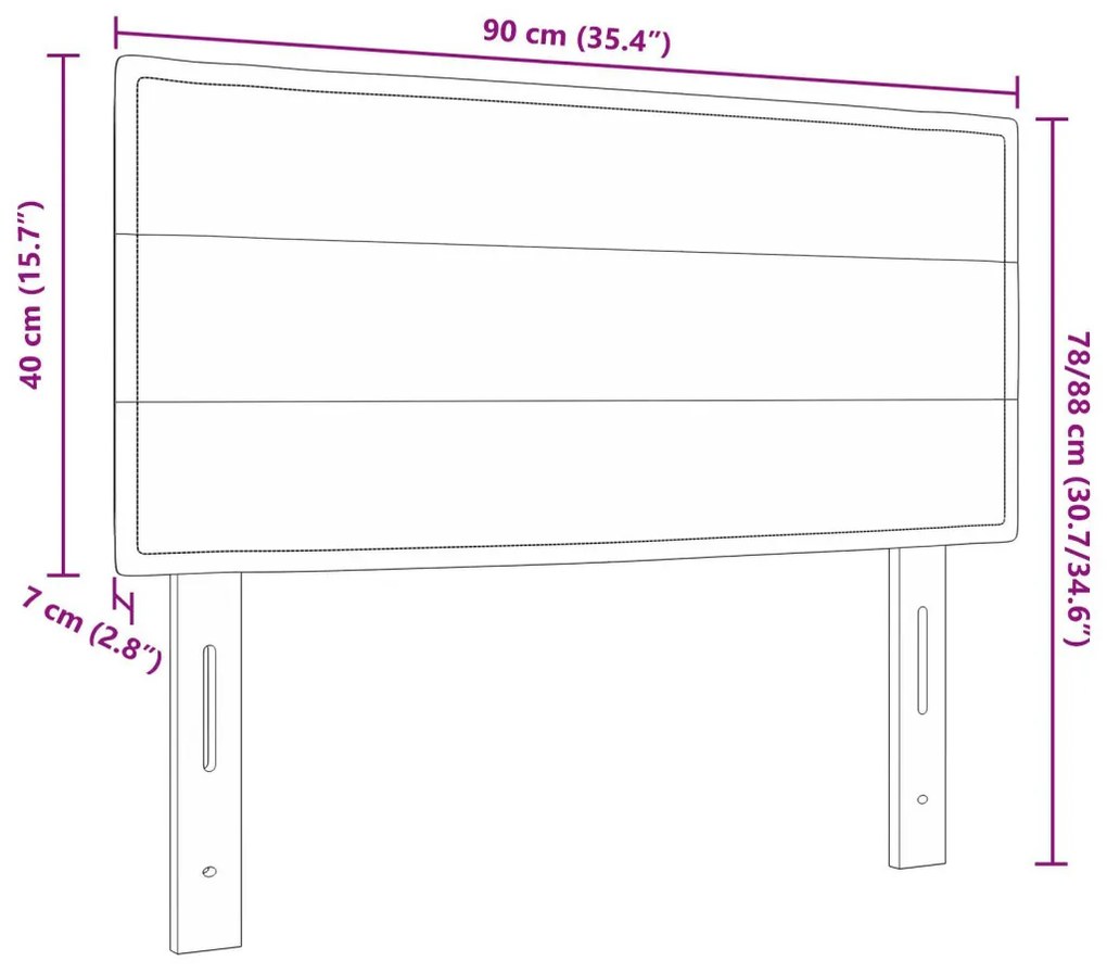 Fejtámla fejtámlával Sötétszürke 90 cm Műbőr