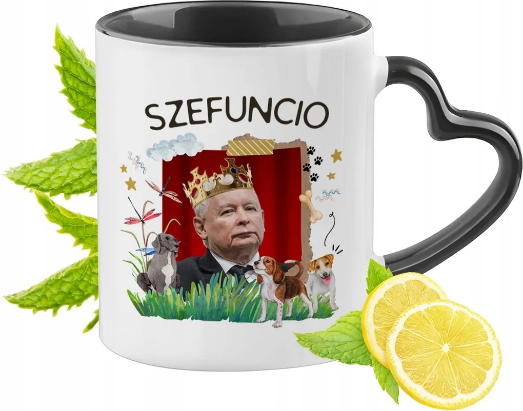 Jaroslaw Kaczynski Pis Bögre Fekete, Szív Alakú Füllel Ajándék