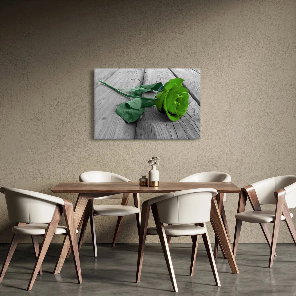 Kép - Zöld rózsa (90x60 cm)