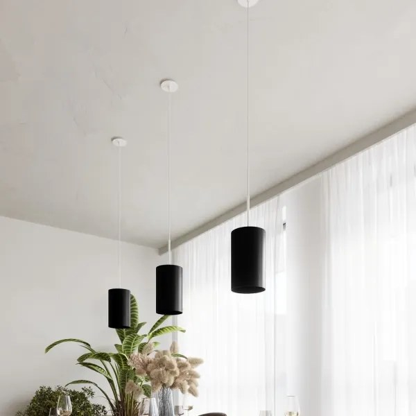 Sollux SL.0742 - Csillár zsinóron OTTO 1xE27/60W/230V á. 15 cm fekete