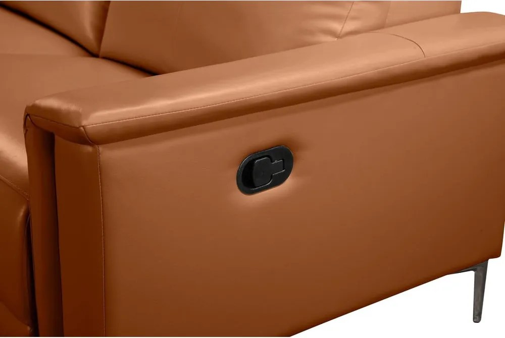 Barna bőrutánzat sarokkanapé (bal oldali) Lund – Støraa