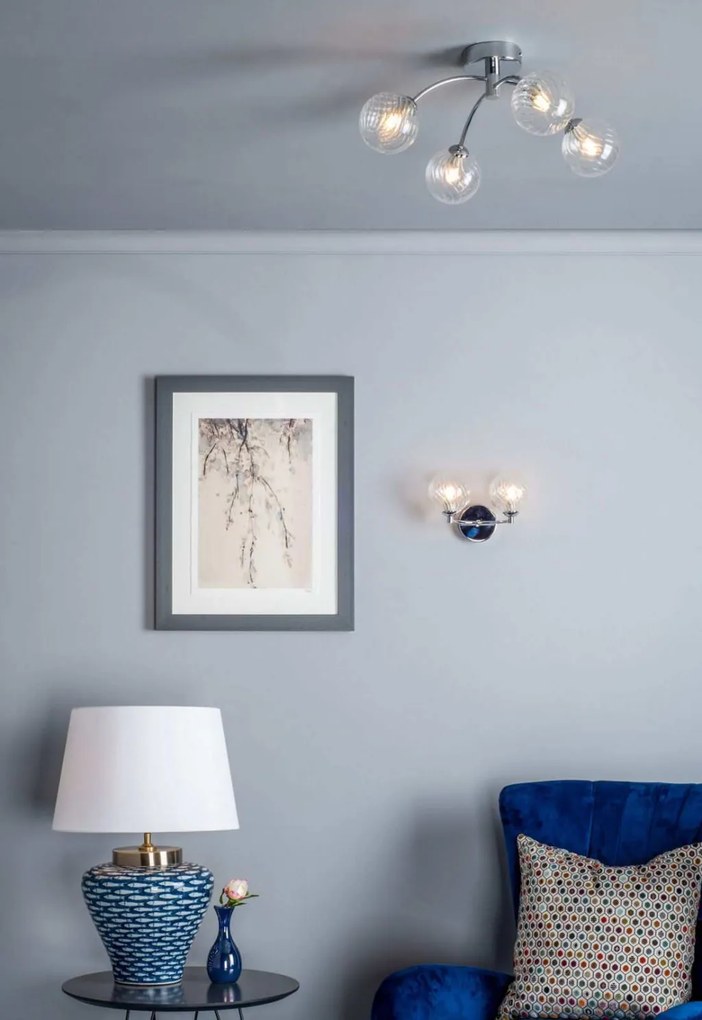 DAR LIGHTING IZZ0450-03 IZZY Mennyezeti Csillár Csiszolt Króm, Átlátszó G9 IP20