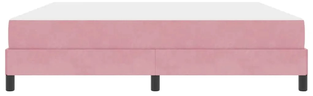Boxspring ágy matraccal Rózsaszín 180 x 200 cm Bársony