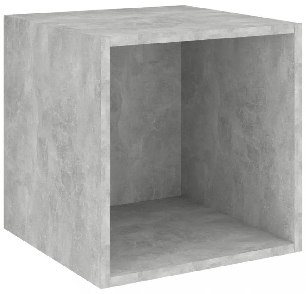 2 db betonszürke szerelt fa fali szekrény 37 x 37 x 37 cm
