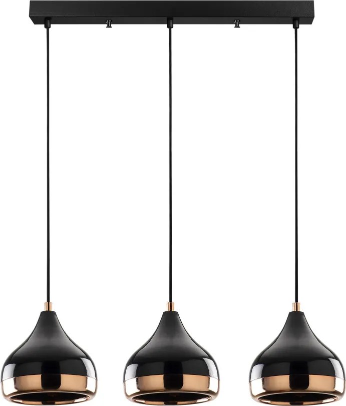Yildo függőlámpa x3, fekete-réz
