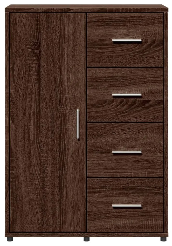 2 db barna tölgy színű szerelt fa tálalószekrény 60x31x84 cm