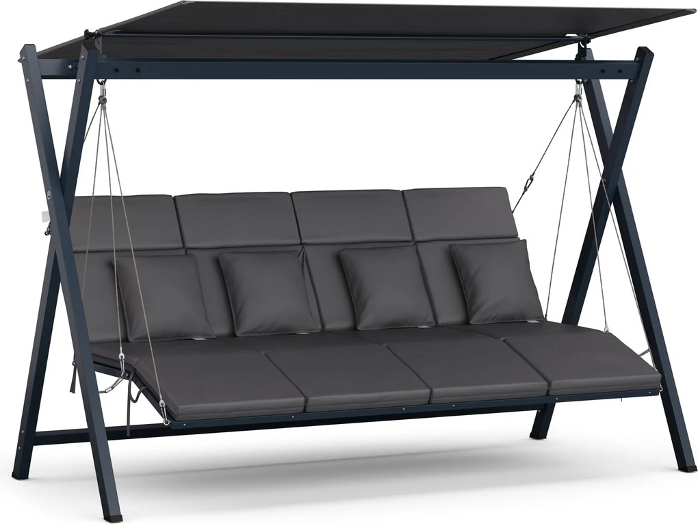 Blumfeldt FlexiSwing, hollywoodi hinta, 4 üléses, állítható háttámla, napellenző, időjárásálló