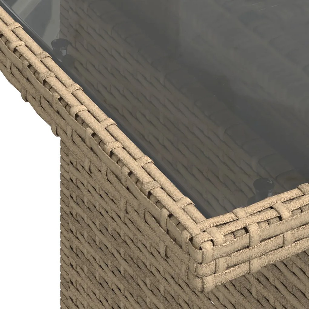 9 darabos kertikanapé szett párnákkal beige poli rattan
