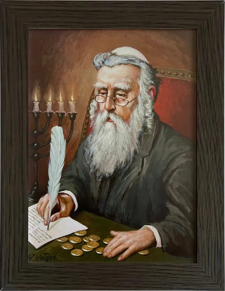 Vászonkép 29x22 Pénzszámláló Zsidó Wenge Keret