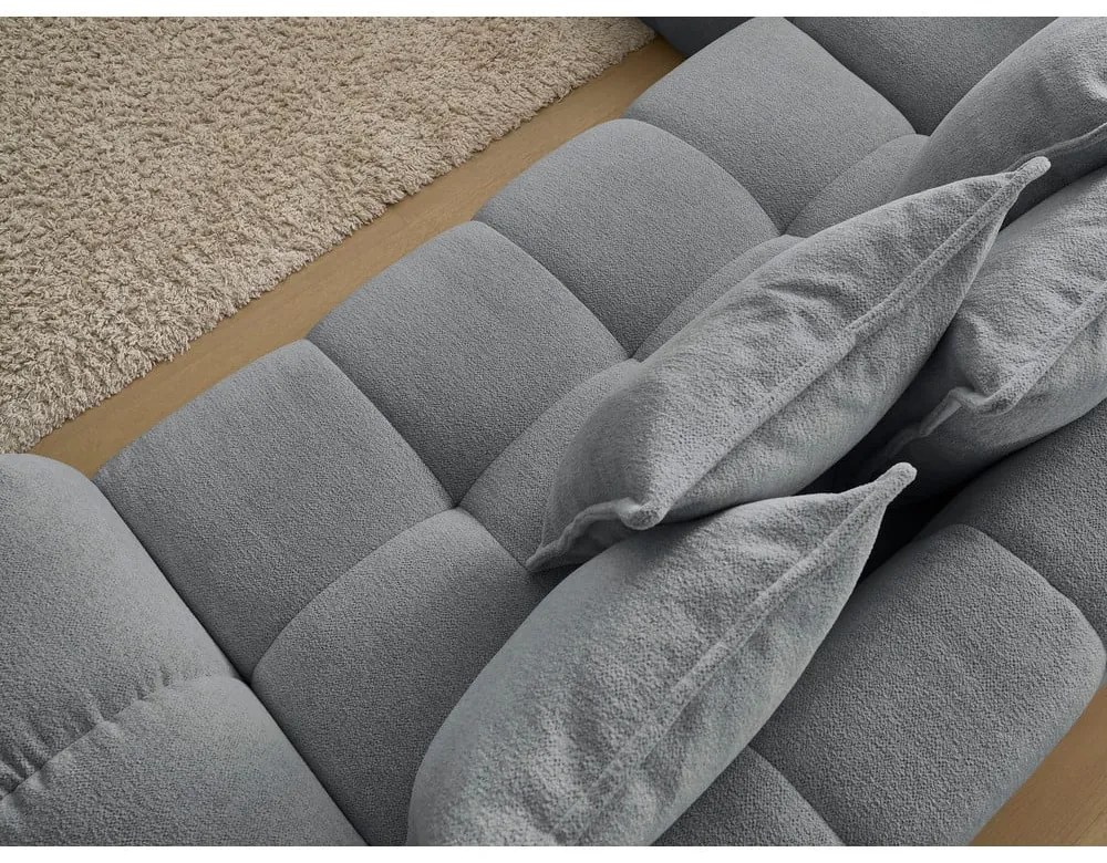 Sötétszürke zsenília kinyitható-tárolóhelyes sarokkanapé (bal oldali-L alakú) Everest – Bobochic Paris