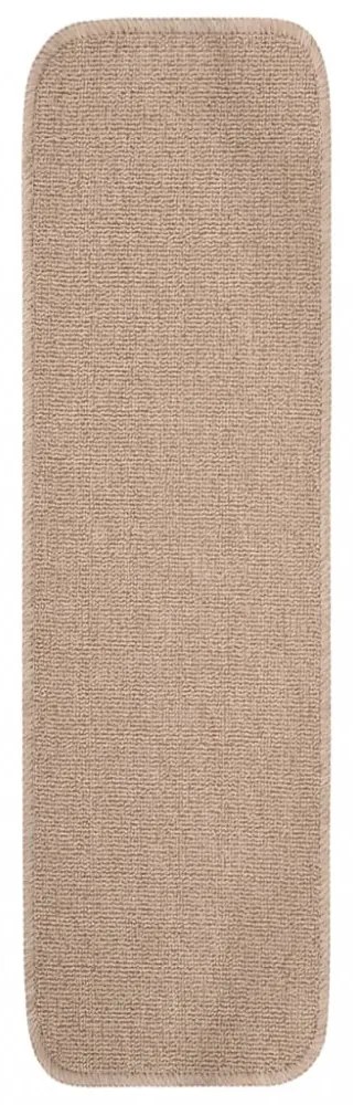 15 db bézs négyszögű csúszásmentes lépcsőszőnyeg 75 x 20 cm
