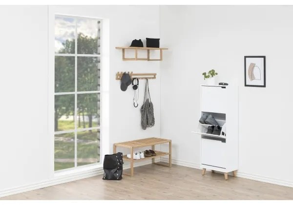 Fehér CARLY cipős szekrény 3 fiókkal