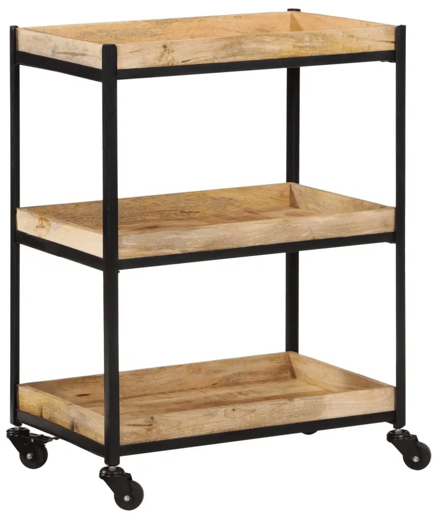 tömör nyers mangófa konyha kocsi 60 x 40 x 80 cm