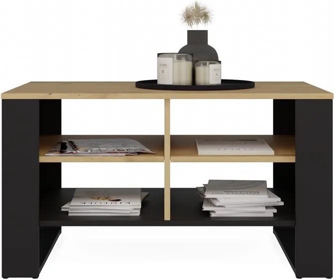 MIX 4P dohányzóasztal, 90x50x58 cm, tölgy-fekete