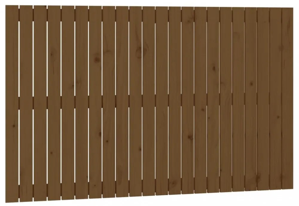 mézbarna tömör fenyőfa fali fejtámla 140x3x90 cm