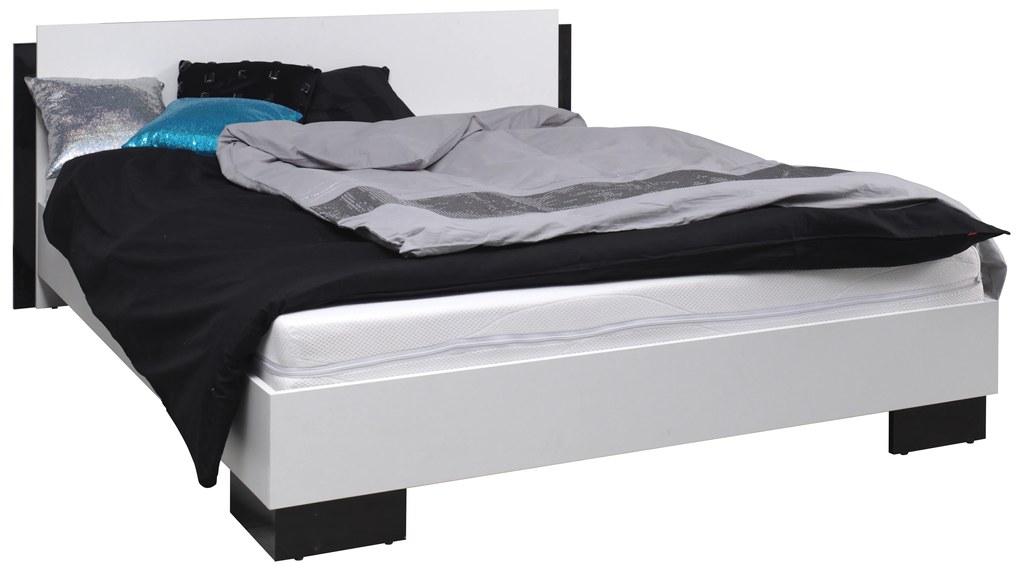 Franciaágy 160 cm Laurena (fekete) (ágyráccsal). 612322
