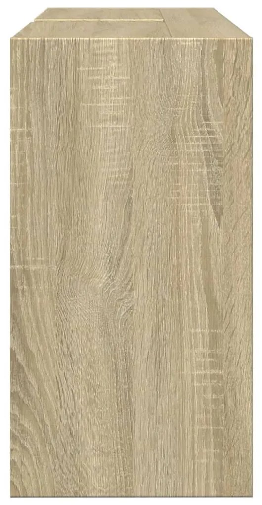 sonoma tölgy színű szerelt fa mosdószekrény 90 x 29 x 55 cm