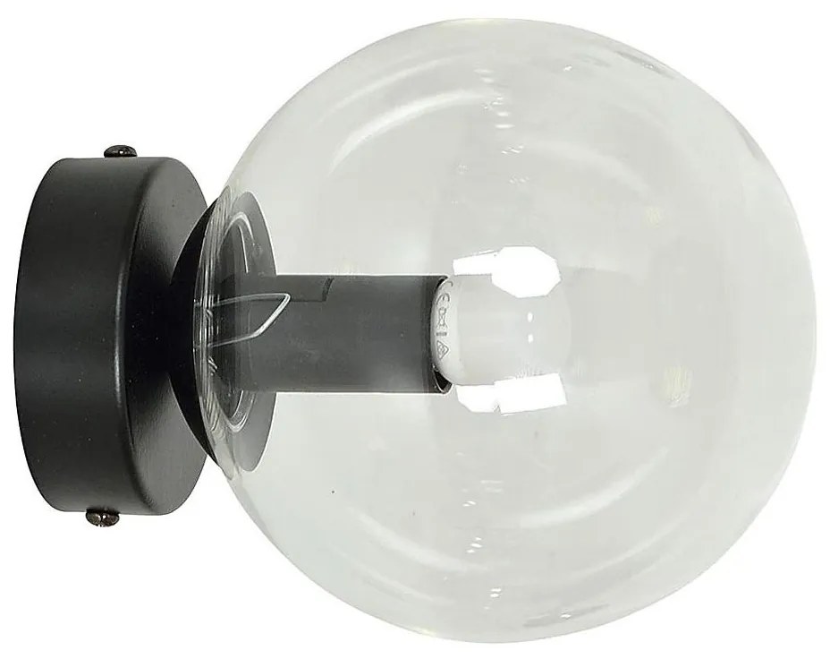 Fali lámpa ROSSI 1xE14/10W/230V fekete/átlátszó