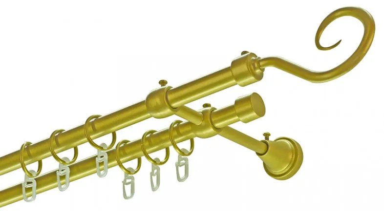 Siera horog kétsoros fém karnis szett arany 160 cm