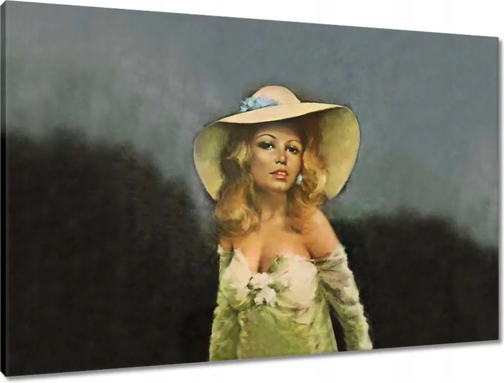 Vászonkép 90x60 Brigitte Bardot Kalap