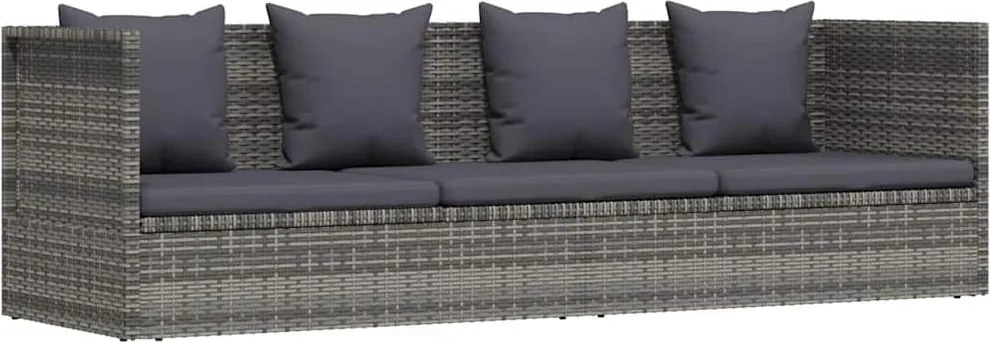 vidaXL szürke polyrattan kerti ágy 200 x 60 cm