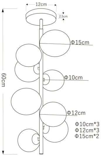 Globo 56133-8D - LED Csillár rúdon RIHA 8xG9/3W/230V
