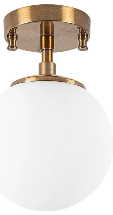 Fehér-bronzszínű mennyezeti lámpa üveg búrával ø 15 cm Atmaca – Opviq lights