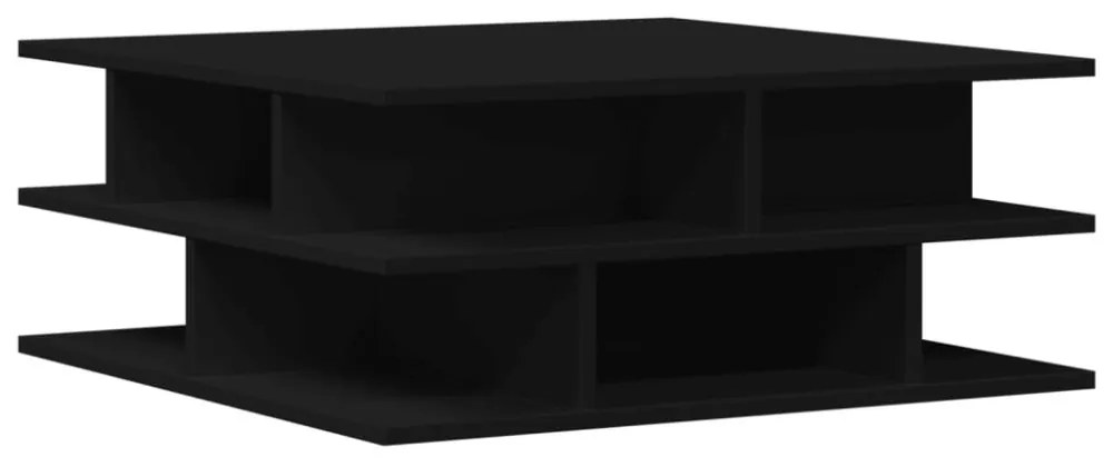 fekete szerelt fa dohányzóasztal 70x70x29 cm