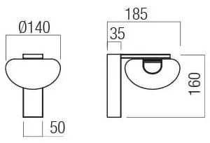 Redo 01-3241 - SINCLAIR LED fali lámpa 6,5W 230V CRI 93 IP21 arany
