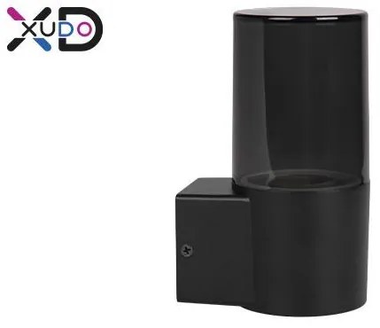 MasterLED Kerti oldalfalra helyezhető kerek fekete színű lámpa E27-es foglalattal