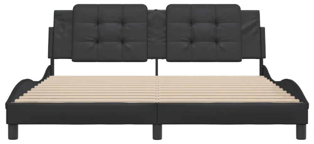 fekete műbőr ágykeret matrac nélkül Zadar 180x200 cm